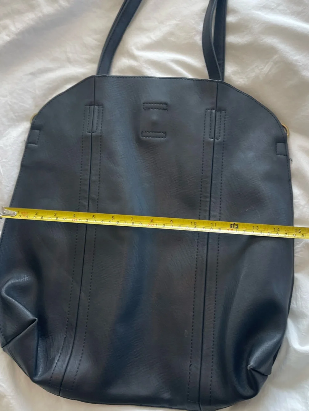 Vegan Leather Tote Bag in Black